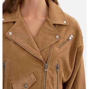 Tan Suede Women's Biker Jacket